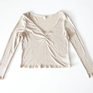 Women's BP. Cinch Front Ribbed Top